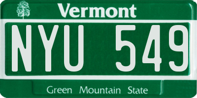 VT license plate NYU549