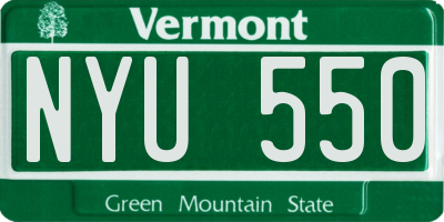 VT license plate NYU550