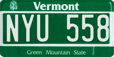 VT license plate NYU558