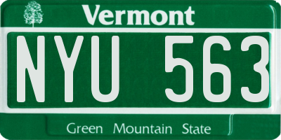 VT license plate NYU563
