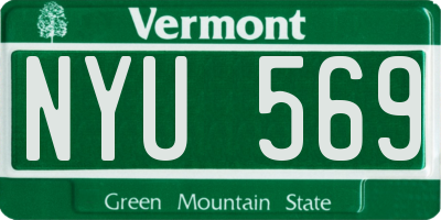 VT license plate NYU569
