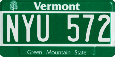 VT license plate NYU572