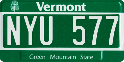 VT license plate NYU577