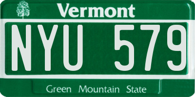 VT license plate NYU579