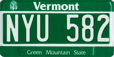 VT license plate NYU582