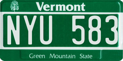 VT license plate NYU583