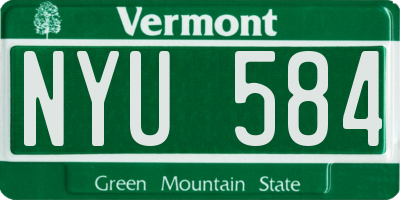VT license plate NYU584