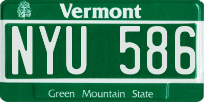 VT license plate NYU586