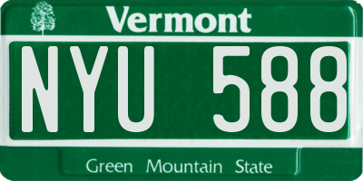 VT license plate NYU588