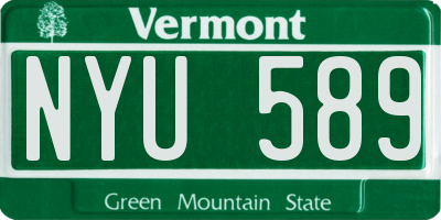 VT license plate NYU589