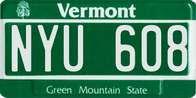 VT license plate NYU608