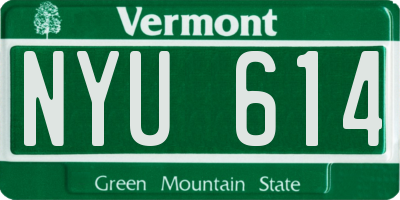 VT license plate NYU614