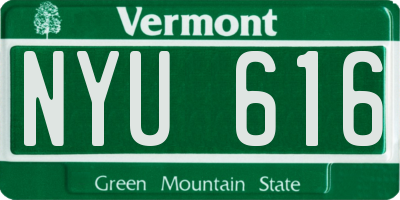 VT license plate NYU616