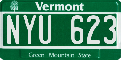 VT license plate NYU623
