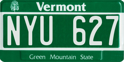 VT license plate NYU627