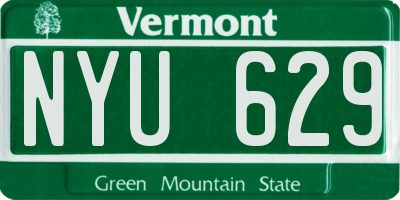 VT license plate NYU629