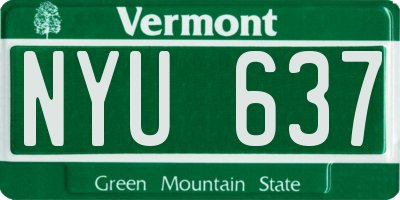 VT license plate NYU637