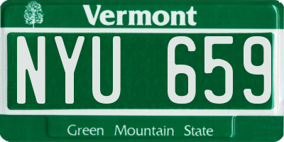 VT license plate NYU659