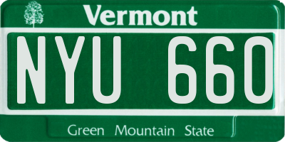 VT license plate NYU660