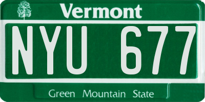 VT license plate NYU677