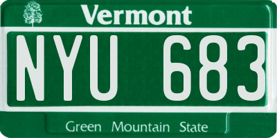 VT license plate NYU683