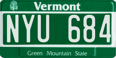 VT license plate NYU684