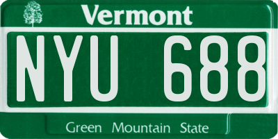 VT license plate NYU688