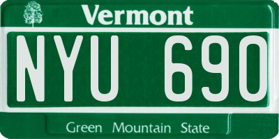 VT license plate NYU690