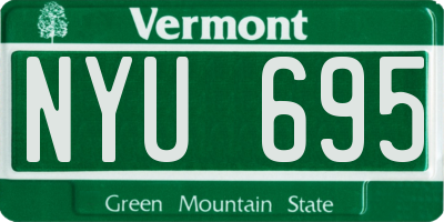 VT license plate NYU695