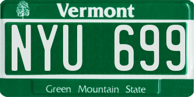 VT license plate NYU699