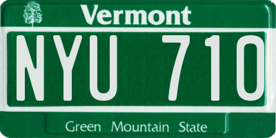 VT license plate NYU710