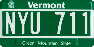 VT license plate NYU711