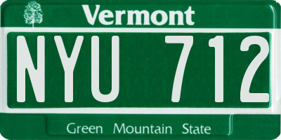 VT license plate NYU712