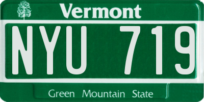 VT license plate NYU719