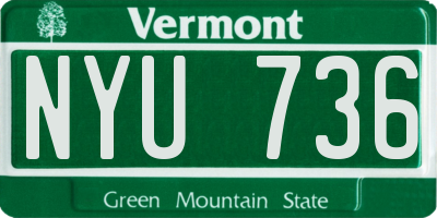 VT license plate NYU736