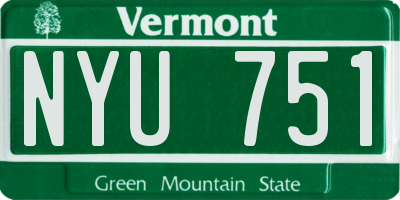 VT license plate NYU751