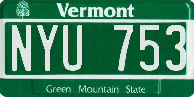 VT license plate NYU753