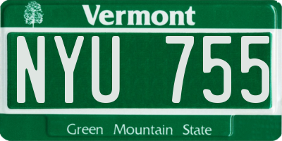 VT license plate NYU755