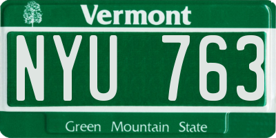 VT license plate NYU763