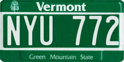 VT license plate NYU772