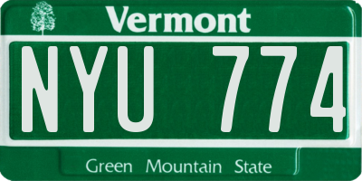 VT license plate NYU774