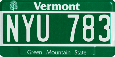 VT license plate NYU783