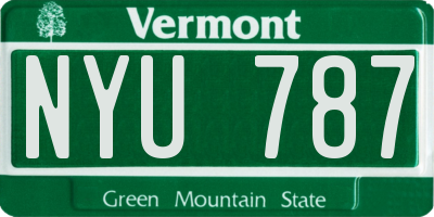 VT license plate NYU787