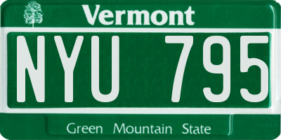 VT license plate NYU795