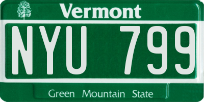 VT license plate NYU799
