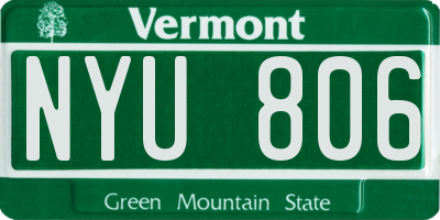 VT license plate NYU806