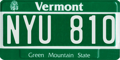 VT license plate NYU810