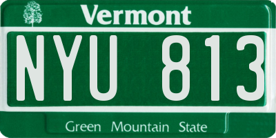 VT license plate NYU813