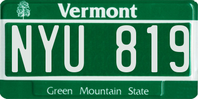 VT license plate NYU819