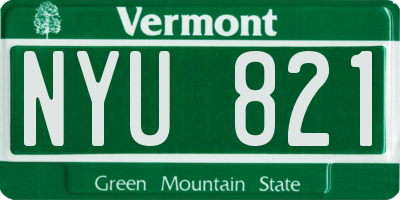 VT license plate NYU821